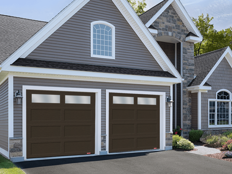 8X7 Shaker XL Traditional Moka Brown Window Garage Doors by GARAGA
