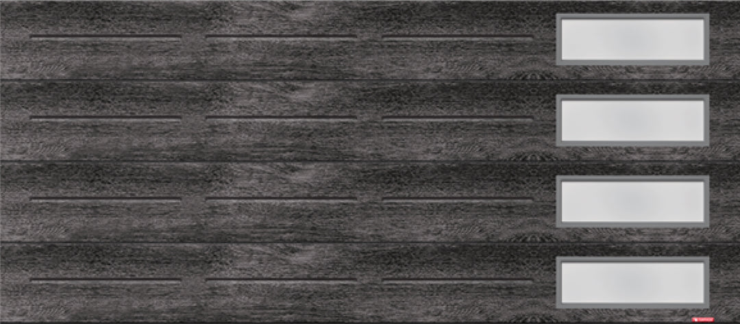 VOG 16X7 Wood-Finish Contemporary Garage Doors with Windows – Easy