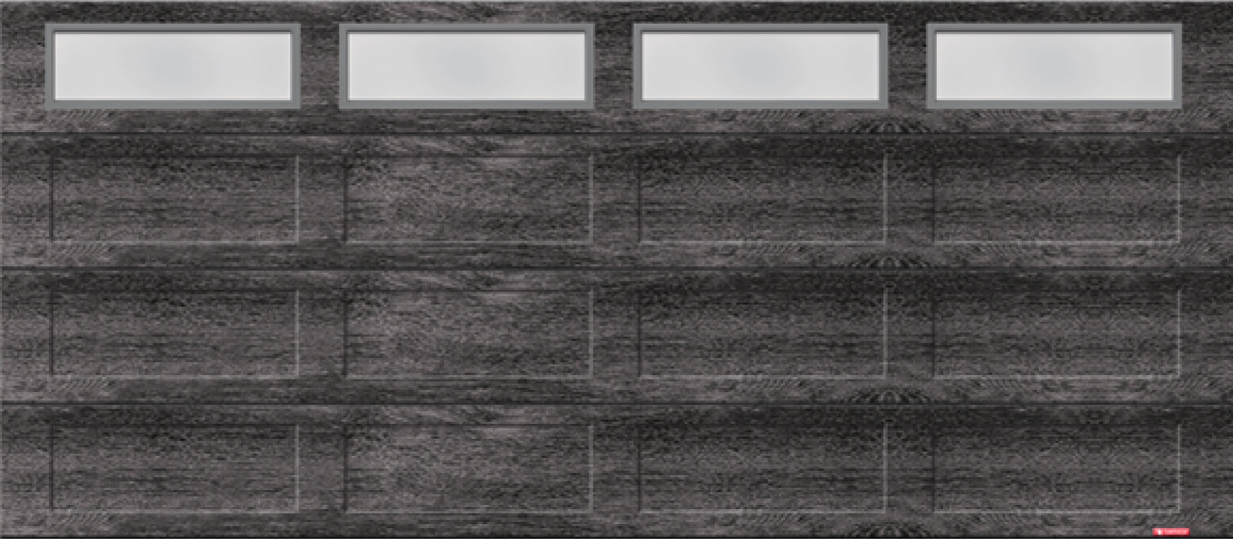 16X7 Iron Ore Walnut Wood Finish Traditional Window Garage Doors – Easy ...