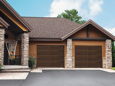 8X7 Chocolate Walnut Wood Finish Traditional Garage Doors – Easy