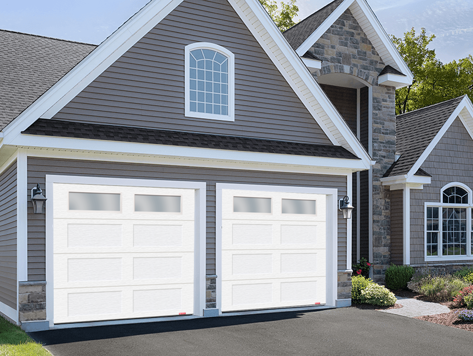 9X7 Shaker XL Traditional Ice White Garage Door with Windows