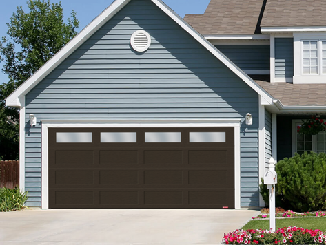 16X7 Shaker XL Traditional Moka Brown Window Garage Doors by